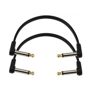 Preview of D&#039;Addario PW-FPRR-206 Flat Patch Cable, 6inch (15cm) Right Angle, Twin PK