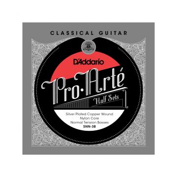 Preview of D&#039;Addario SNN-3B Pro-Arte Silver Plated Copper on Nylon Core Classical Guitar Half Set, Normal Tension