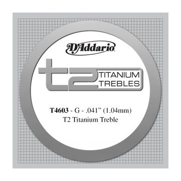 Preview van D&#039;Addario T4603 T2 Titanium Treble Classical Guitar Single String, Hard Tension, Third String