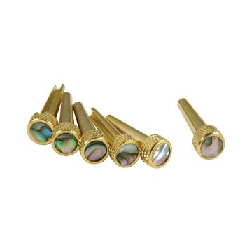 Preview of D&#039;Andrea TP2A  Tone Pins ~ Solid Brass with Abalone Inlay ~ Set of 6