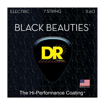 Preview of DR Strings BKE7-11 Black Beauties Heavy 7-String Black coated