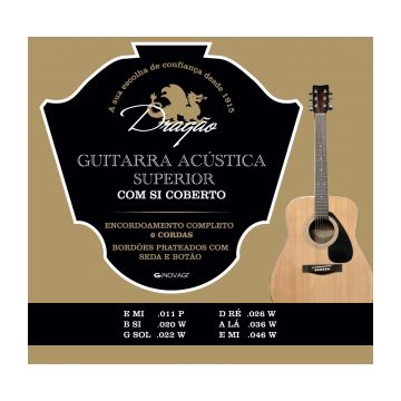 Preview of Drag&atilde;o D024 Guitarra Acustica  Superior 11-46 Silverplated ball-end wound B and G