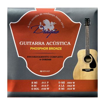 Preview van Drag&atilde;o D099 Guitarra Acustica  11-52 Phosphor bronze  ball-end wound  G