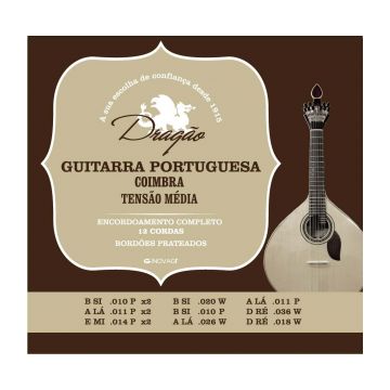 Preview of Drag&atilde;o Guitarra Portuguesa  Coimbra Scale Medium tension