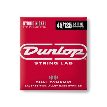 Preview of Dunlop DBHYN45125  DUAL DYNAMIC HYBRID NICKEL BASS STRINGS 45-125