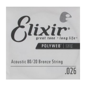Preview of Elixir 13126 Polyweb .026 Round Wound 80/20 Bronze Acoustic guitar