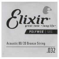 Thumbnail van Elixir 13132 Polyweb .032 Round Wound 80/20 Bronze Acoustic guitar