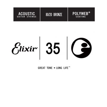 Preview of Elixir 13135 Polyweb .035 Round Wound 80/20 Bronze Acoustic guitar