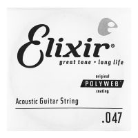 Thumbnail van Elixir 13147 Polyweb .047 Round Wound 80/20 bronze Acoustic guitar