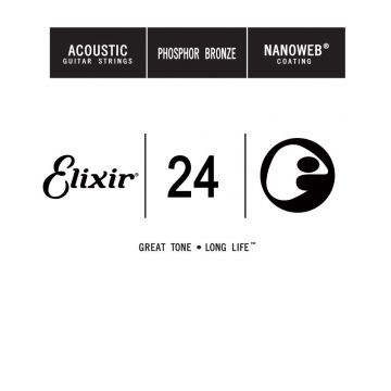 Preview of Elixir 14124 nanoweb 024 wound Acoustic guitar phosphor bronze