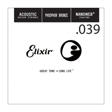 Preview of Elixir 14139 nanoweb 039 wound Acoustic guitar phosphor bronze