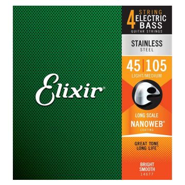 Preview van Elixir 14677 Nanoweb stainless steel Longscale medium