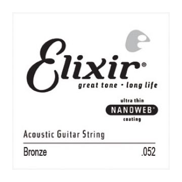 Preview of Elixir 15152 Nanoweb 052 wound Acoustic guitar 80/20 bronze