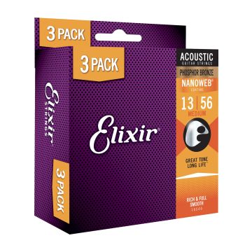 Preview of Elixir 16102 - 3 pack Nanoweb Medium 16546