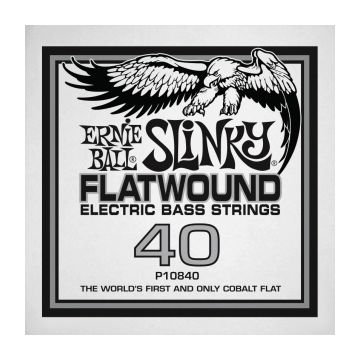 Preview of Ernie Ball 10840 Cobalt Flat  Electric Bass String Single .040