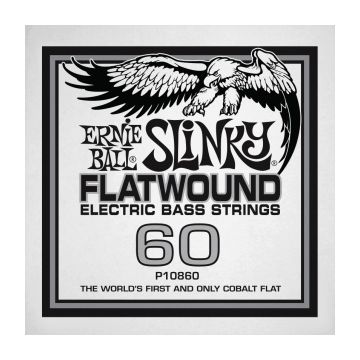 Preview van Ernie Ball 10860 Cobalt Flat  Electric Bass String Single .060