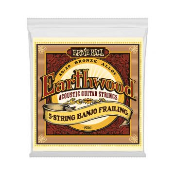 Preview of Ernie Ball 2061 Earthwood 5-String Banjo Frailing Loop End 80/20 Bronze Acoustic Guitar Strings - 10-24 Gauge