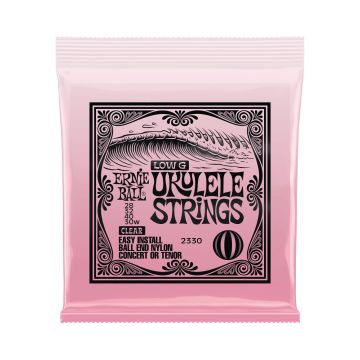 Preview of Ernie Ball 2330 Clear Ball-end Ukelele strings ( for concert or Tenor) wound Low-G