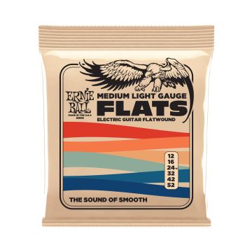 Preview van Ernie Ball 2582 Light Stainless Steel Flatwound Electric Guitar Strings - 12-52Gauge