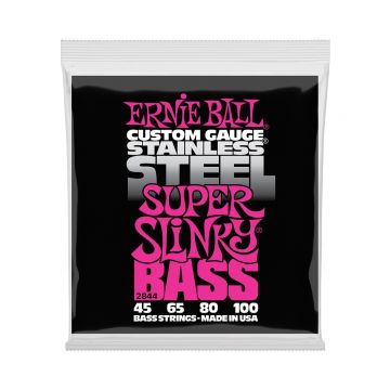 Preview of Ernie Ball 2844 Super Slinky Stainless Steel Electric Bass Strings - 45-100 Gauge