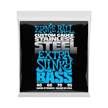 Preview van Ernie Ball 2845 Extra Slinky Stainless Steel Electric Bass Strings - 40-95 Gauge