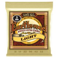 Thumbnail van Ernie Ball 3004 Earthwood Light 80/20 Brons Acoustic 3-pack