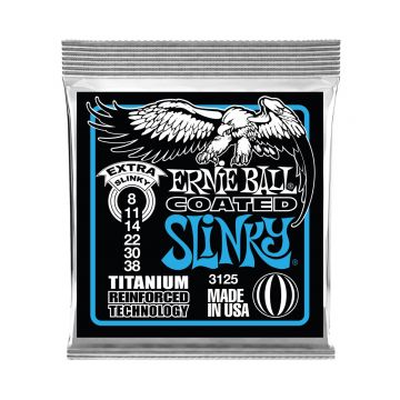 Preview of Ernie Ball 3125 Extra Slinky Coated Titanium RPS Electric Guitar Strings - 8-38 Gauge
