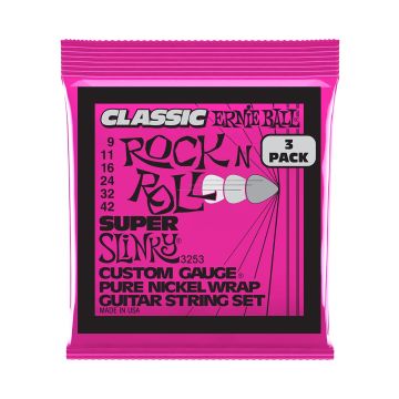 Preview of Ernie Ball 3253 Super Slinky  Classic Rock n Roll Pure Nickel 3-Pack
