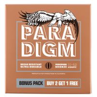 Thumbnail van Ernie Ball 3318 3 pack Paradigm Light Phosphor Bronze Acoustic Guitar Strings - 11-52 Gauge