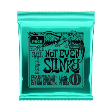 Preview of Ernie Ball 3626 NOT EVEN SLINKY NICKEL WOUND ELECTRIC GUITAR STRINGS 12-56 GAUGE - 3 PACK