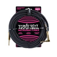 Thumbnail of Ernie Ball 6081 10&#039; Braided Straight / Angle Instrument Cable - Black