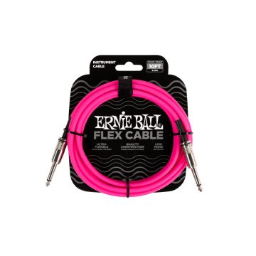 Preview of Ernie Ball 6413 FLEX INSTRUMENT CABLE STRAIGHT/STRAIGHT 10FT - PINK