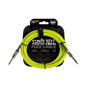 Preview of Ernie Ball 6414 FLEX INSTRUMENT CABLE STRAIGHT/STRAIGHT 10FT - GREEN