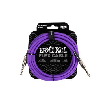 Preview van Ernie Ball 6415 FLEX INSTRUMENT CABLE STRAIGHT/STRAIGHT 10FT - PURPLE