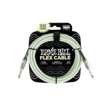 Preview of Ernie Ball 6436 FLEX INSTRUMENT CABLE STRAIGHT/STRAIGHT 10FT - GLOW IN DARK