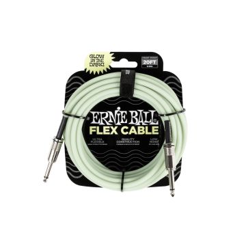 Preview of Ernie Ball 6437 FLEX INSTRUMENT CABLE STRAIGHT/STRAIGHT 20FT - GLOW IN DARK