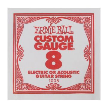Preview of Ernie Ball eb-1008 Single PLAIN STEEL ELECTRIC OR ACOUSTIC