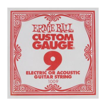 Preview of Ernie Ball eb-1009 Single PLAIN STEEL ELECTRIC OR ACOUSTIC