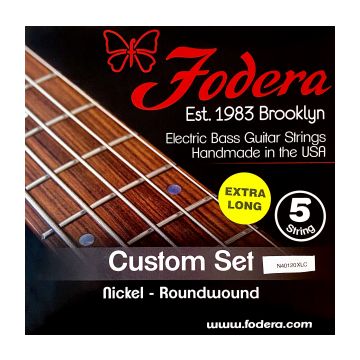 Preview van Fodera N40120XLC Custom balanced light  Nickel, 5 string  Extra long scale