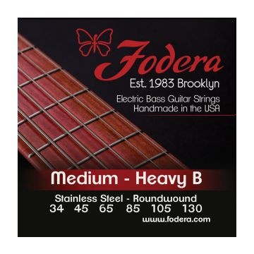 Preview van Fodera S34130XL Medium Stainless,  6 string Extra long scale