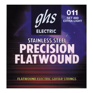 Preview of GHS 800 Precision Flatwound Flat Wrap Stainless Steel Extra Light