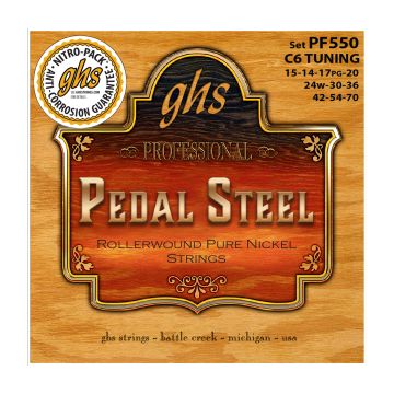 Preview of GHS PF550 C6 semi flat pure Nickel wound 10 string Pedal steel