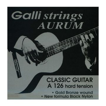 Preview van Galli A126 Aurum Hard Tension 80/20 bronze wound basses and black trebles