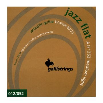 Preview of Galli AJF1252 Bronze 80/20 Flat Wound - Medium Light