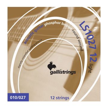 Preview van Galli LS1027 12 string LIGHT tension phosphor bronze wound .010 &ndash; .027