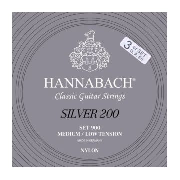 Preview van Hannabach 9007 MLT Silver 200 Basses ( D4, A5, E6)