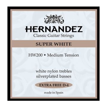 Preview of Hernandez HW200 Super White Classic Guitar Medium Tension