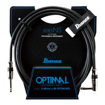 Preview of Ibanez NS10L  Optimal Instrument cable 3.05m/10ft  1 Straight 1 right angle plug