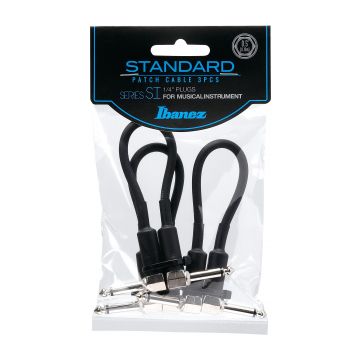 Preview of Ibanez SI05P3 Patch Cable 2 Right Angled plugs 0.15m/0.5ft 3 pack