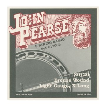 Preview of John Pearse 1700L 5 string Banjo bronze Wound light extra long
